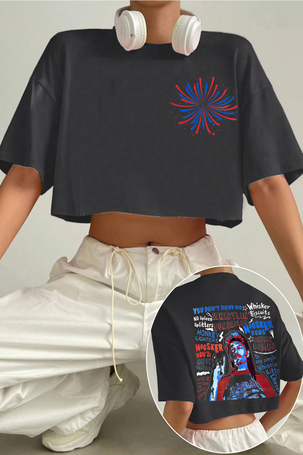 Joe Dirt is ready for your party in 4th of July Women's Crop Top